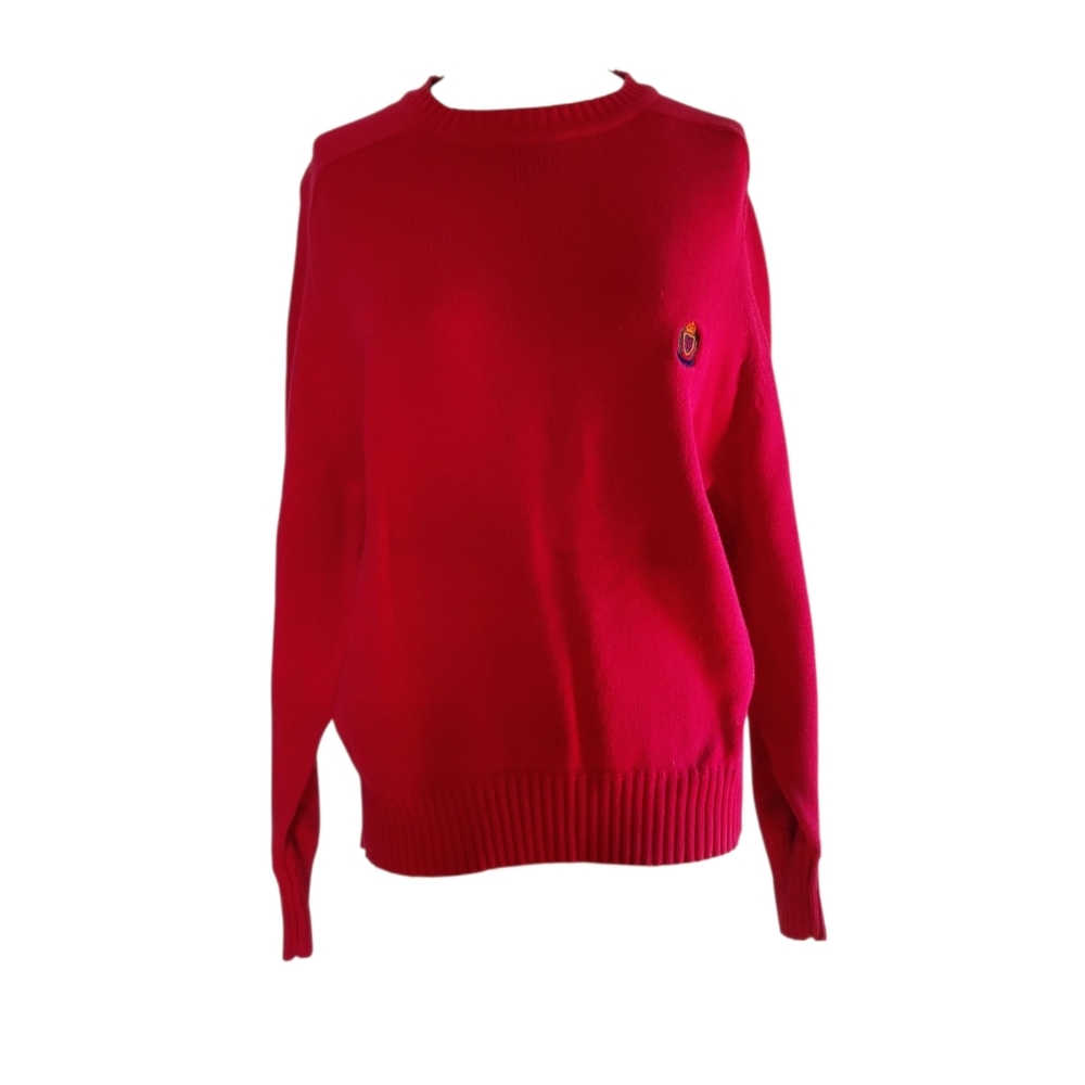 Red Unisex Crewneck Sweater with Logo